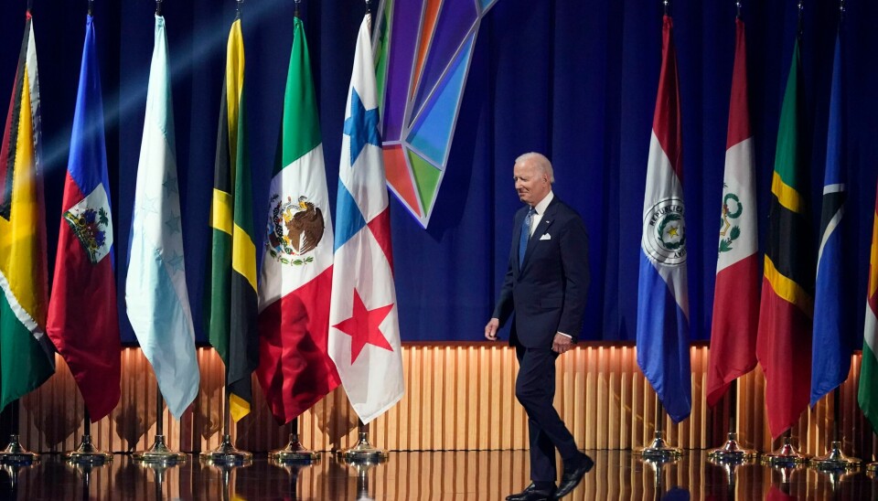 USA: President Joe Biden åpnet Amerika-toppmøtet i Los Angeles onsdag. USAs president Joe Biden åpnet Amerika-toppmøtet i Los Angeles onsdag. Foto: Marcio Jose Sanchez / AP / NTB