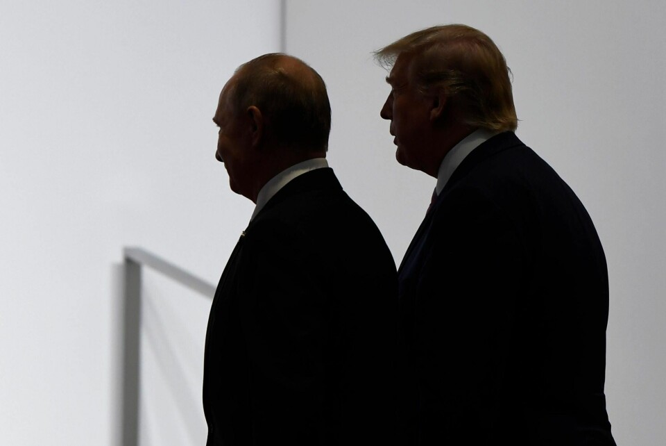 Her Vladimir Putin og Donald Trump fra G20-møtet i juni 2019.