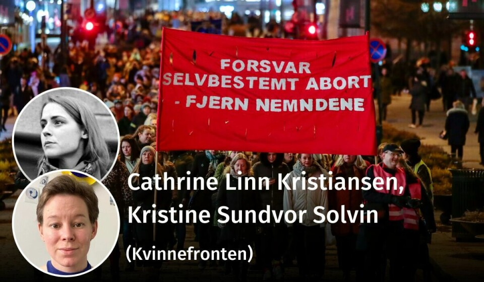 KJENT PAROLE: Abortnemndene er igjen oppe til debatt. Kvinnefronten slutter seg til Rødt, som vil gi kvinner rett til selvbestemt abort frem til uke 22. Her fra 8. mars-toget i Oslo sentrum, i 2019. KJENT PAROLE: Abortnemndene er igjen oppe til debatt. Kvinnefronten slutter seg til Rødt, som vil gi kvinner rett til selvbestemt abort frem til uke 22. Her fra 8. mars-toget i Oslo sentrum, i 2019.