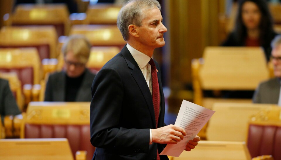 Statsminister Jonas Gahr Støre (Ap) omtalar resultatet frå TV 2s ferske partibarometer som hyggjelege tal. Foto: Cornelius Poppe / NTB / NPK Statsminister Jonas Gahr Støre (Ap) omtalar resultatet frå TV 2s ferske partibarometer som hyggjelege tal. Foto: Cornelius Poppe / NTB / NPK