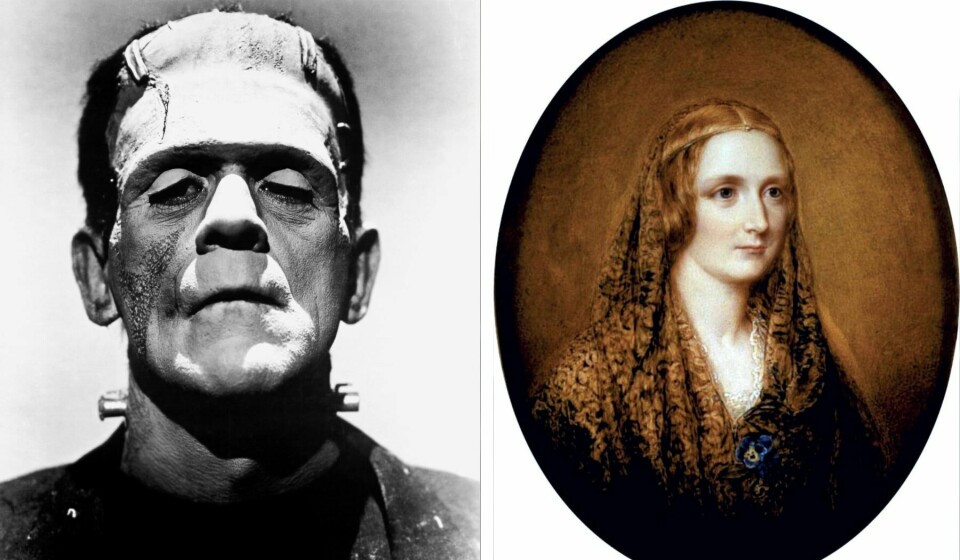 KLASSIKAR: Mary Shelley likte grøssarar og spøkelseshistorier. Med Frankenstein skapte ho ein av dei største klassikarane innan grøssarlitteraturen. Boka blir gjerne også rekna som den første moderne science fiction-romanen. Til venstre: Skodespelaren Boris Karloff som monsteret i filmen «Frankenstein» frå 1931. Frankenstein