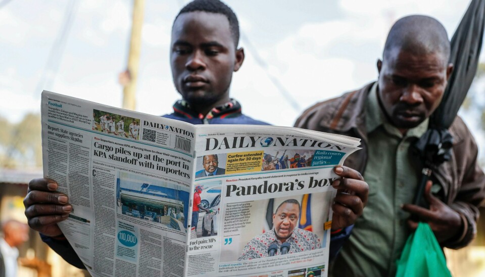 SKJULTE FORMUER: Kenyas president Uhuru Kenyatta er en av de 330 statsledere og politikere som har fått hemmelige formuer avslørt av gravejournalistene i det som kalles Pandorapapirene.