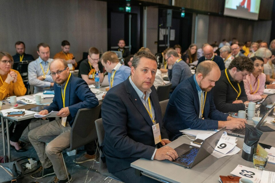 – Selv om vi taper, har det til de grader vist KrFs relevans, sier Espen Hasle (midten), leder i Oslo KrF, her på partiets landsmøte i 2019.