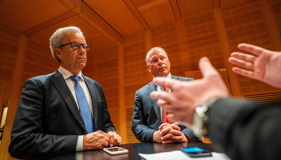 Det ble en lang dag med spørsmål for Øystein Olsen og Nicolai Tangen