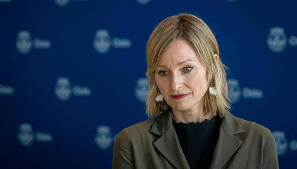 Byråd for oppvekst og kunnskap, Inga Marte Thorkildsen (SV), under en pressekonferanse om koronasituasjonen. Foto: Ole Berg-Rusten / NTB scanpix