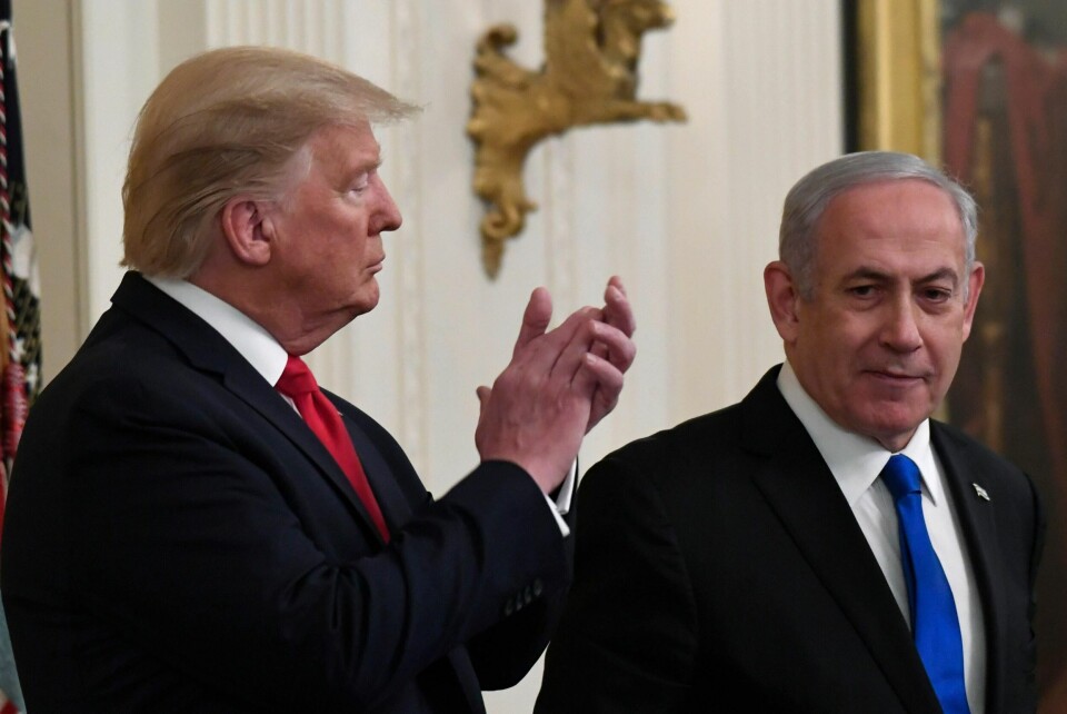 President Donald Trump og Benjamin Netanyahu kaller Israels avtale med Emiratene for en «historisk avtale». (AP Photo/Susan Walsh)