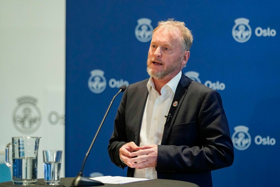 Byrådsleder i Oslo, Raymond Johansen (Ap) orienterer pressen om koronasituasjonen i Oslo. Foto: Fredrik Hagen / NTB