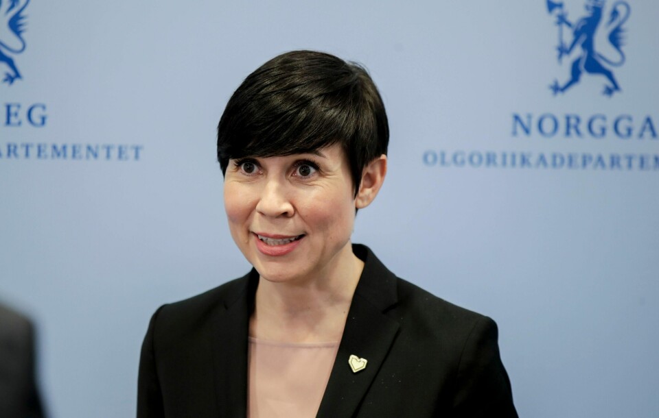 Oslo 20200402. Pressemøte med utenriksminister Ine Eriksen Søreide etter NATOs utenriksministermøte, som var en videokonferanse.Foto: Vidar Ruud / NTB scanpix