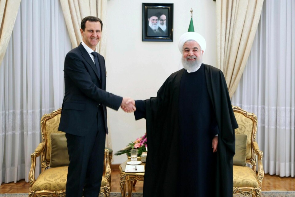 Irans president Hassan Rouhani tok i februar imot Syrias president Bashar al-Assad i Teheran. Iran har i flere år gitt sterk militær støtte til det brutale syriske regimet i krigen.
