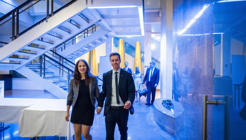 Kommunestyre- og fylkestingsvalget 2015. Valgvake, valg. KrF. Knut Arild Hareide og lisa maria larsen