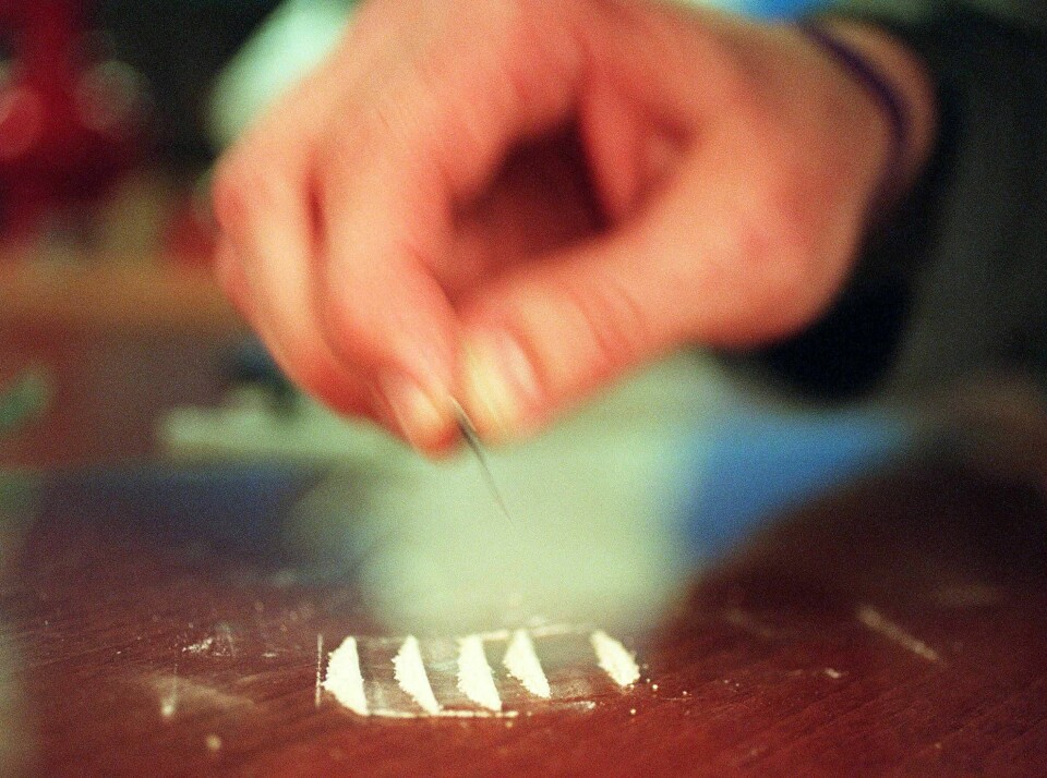 Amfetamin gjøres klar til inhalering . ( Foto:Jon Eeg, NTB Pluss) narkotika / narkotikamisbruk / narkomane