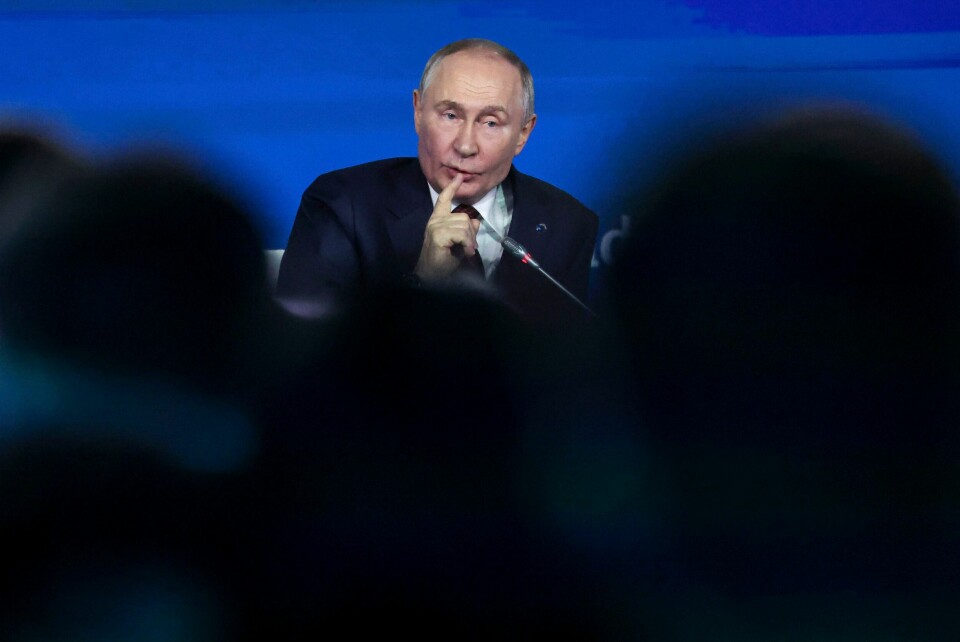Russlands president Vladimir Putin snakker på et diskusjonsforum i Sotsji. Foto: Maxim Shipenkov / AP / NTB Russlands president Vladimir Putin snakker på et diskusjonsforum i Sotsji. Foto: Maxim Shipenkov / AP / NTB