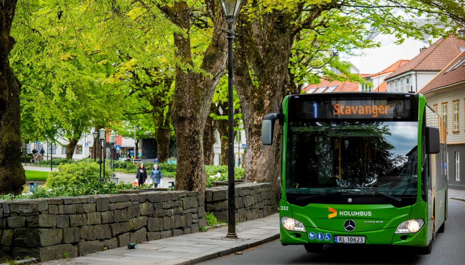Bussene i Stavanger er nå gratis. Men kun for folk fra Stavanger. Foto: Fredrik Varfjell / NTB Det er selskapet Kolumbus som drifter bussene i Stavanger. Foto: Fredrik Varfjell / NTB