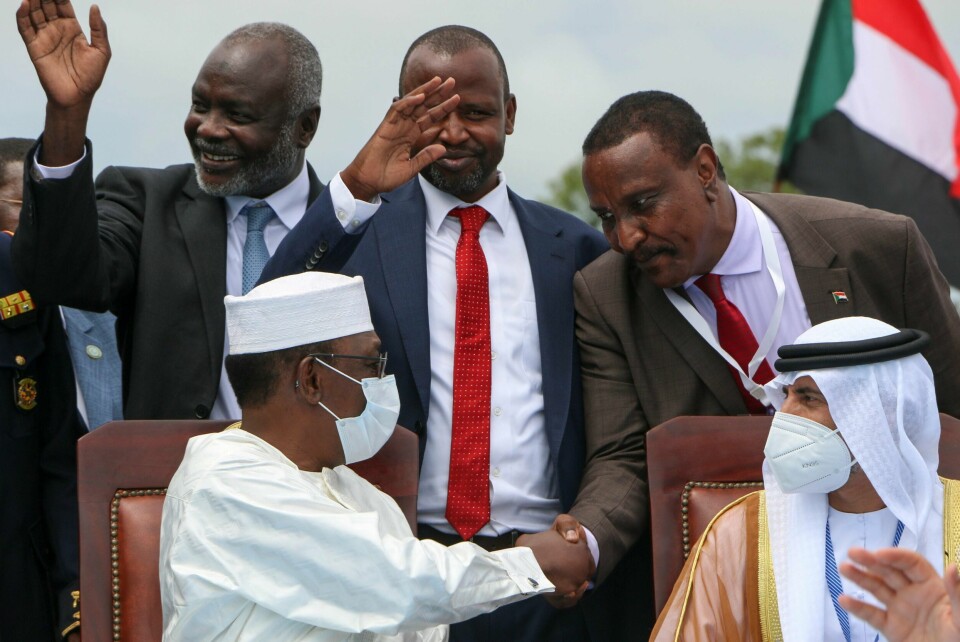3. oktober signerte Sudans revolusjonære front (SFR) en fredsavtale med sudanske myndigheter, under en seremoni i Juba i nabolandet Sør-Sudan (bildet). Søndag ble opprørslederne ønsket velkommen av den sudanske overgangsregjeringen som «partnere og fredsskapere», da de returnerte til Sudans hovedstad Khartoum.