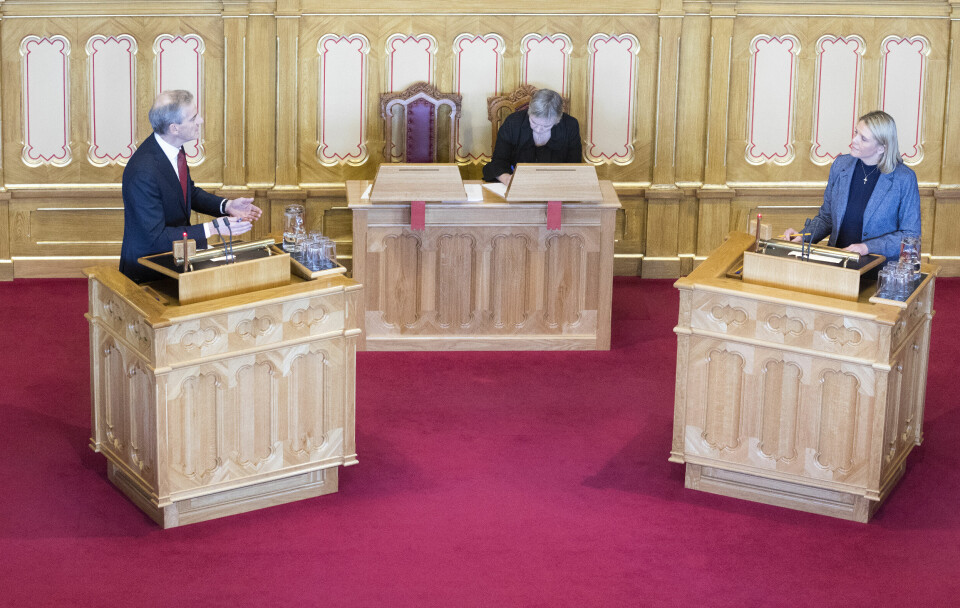 HJELP: Frp-leiar Sylvi Listhaug vil vere budd til å hjelpe komande statsminister Jonas Gahr Støre når han ønskjer å strame inn utlendingsloven. lov