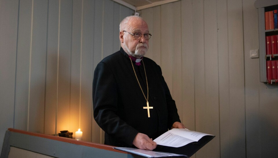 TALTE: Biskop Atle Sommerfeldt holdt preken under gudstjenesten i Gjerdrum Kirke 3 januar. Gudstjenesten i Gjerdrum Kirke