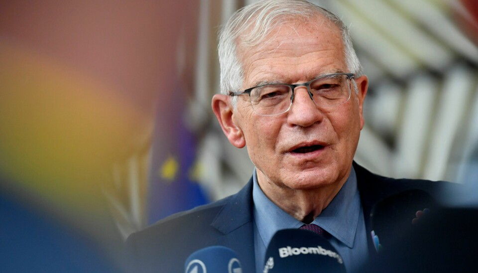 – Vi vil reagere med en sterk samlet front om han gjør det, sa EUs utenrikssjef Josep Borrell på en pressekonferanse i Brussel mandag kveld. Foto: Geert Vanden Wijngaert / AP / NTB – Vi vil reagere med en sterk samlet front om han gjør det, sa EUs utenrikssjef Josep Borrell på en pressekonferanse i Brussel mandag kveld. Foto: Geert Vanden Wijngaert / AP / NTB