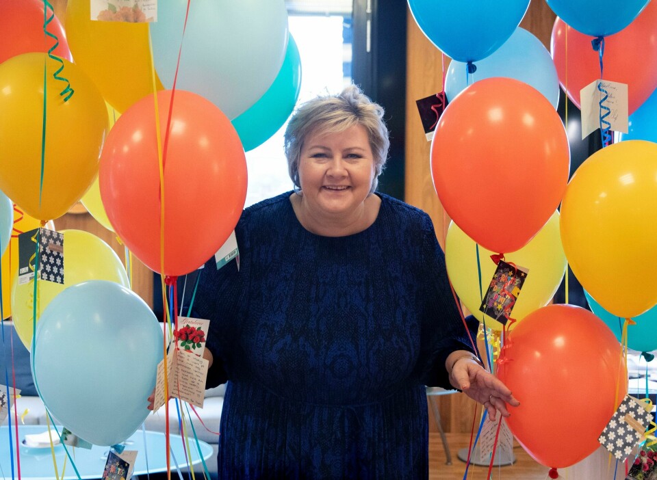FRIDAG: Erna Solberg fyller 60 år onsdag. På selve dagen har hun tatt seg fri.