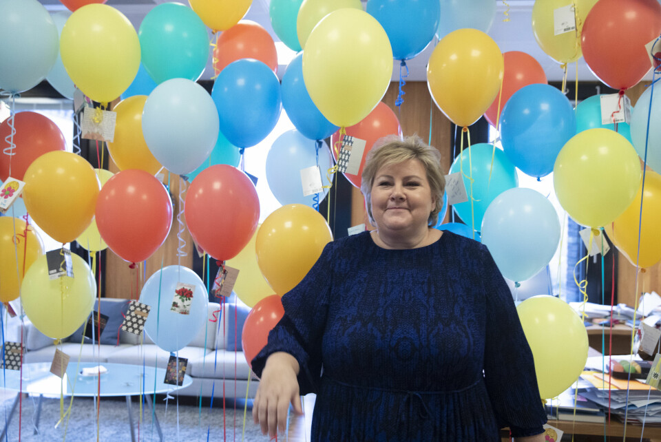 LITEN FEIRING: Koronapandemien gjør at statsminister Erna Solbergs store 60-årsfeiring må vente.