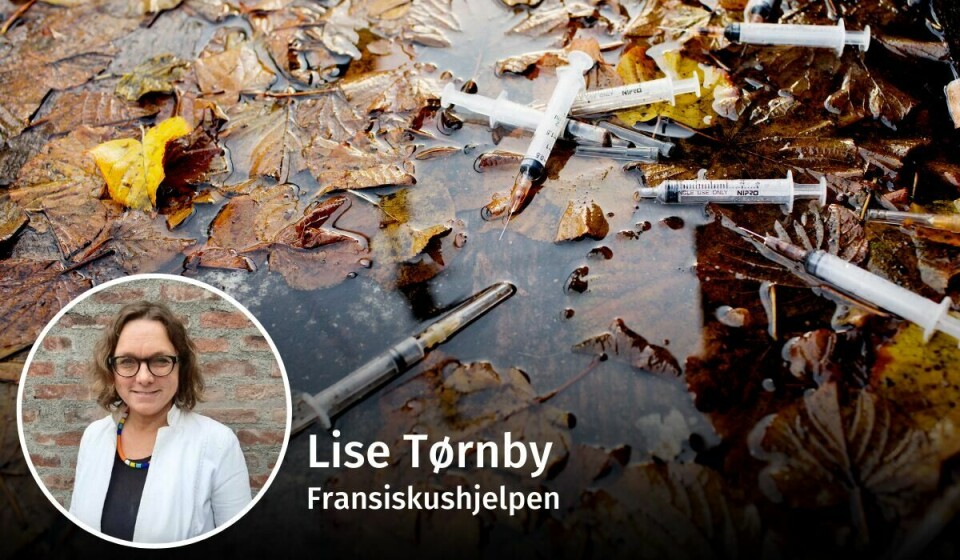 TRENGER HJELP: «Vi møter unge, tunge brukere daglig. Dette er ungdommer hvor ruskontrakter og trussel om straff ikke har fungert», skriver Lise Tørnby i Fransiskushjelpen. TRENGER HJELP: «Vi møter unge, tunge brukere daglig. Dette er ungdommer hvor ruskontrakter og trussel om straff ikke har fungert», skriver Lise Tørnby i Fransiskushjelpen.