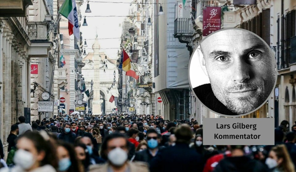 En gate i Roma i mars 2021, etter lettelser i koronarestriksjoner. TEKST
