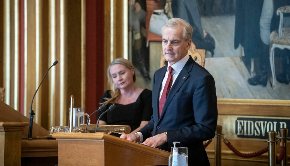 TILTREDELSE: Statsminister Jonas Gahr Støre la mandag fram regjeringens tiltredelseserklæring i Stortinget. TILTREDELSE: Statsminister Jonas Gahr Støre la mandag fram regjeringens tiltredelseserklæring i Stortinget.