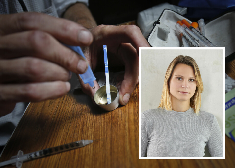 Heroin userAVVISER KRITIKK: Statssekretær Maria Jahrmann Bjerke (H) i Helse og omsorgsdepartementet avviser kritikk av regjeringa sin narkotikapolitikk.(Foto: Bebeto Matthews/AP)