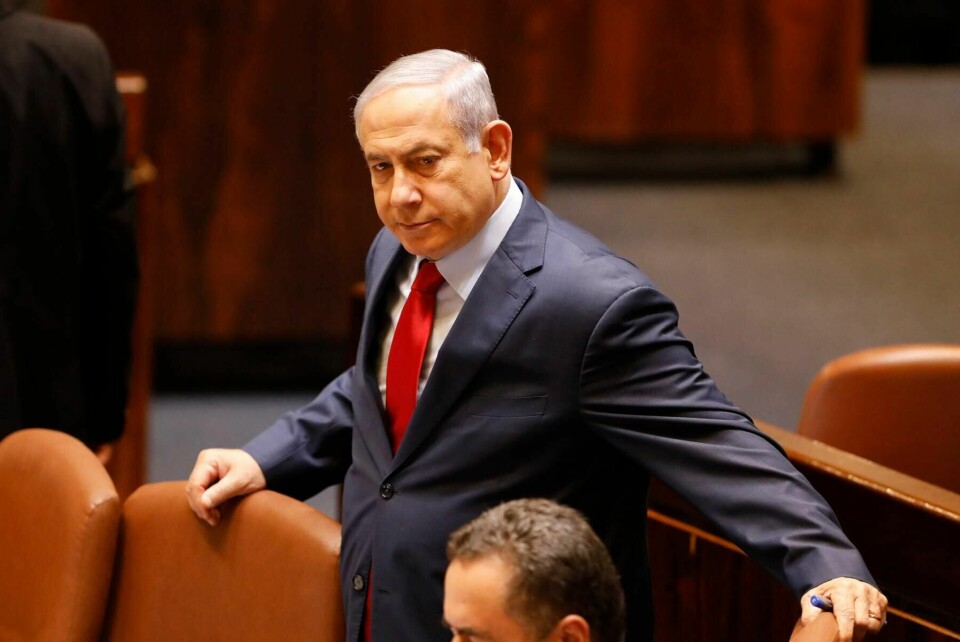 Israels statsminister Benjamin Netanyahu før han stemte i Knesset, Israels parlament i Jerusalem, onsdag 29. mai 2019.