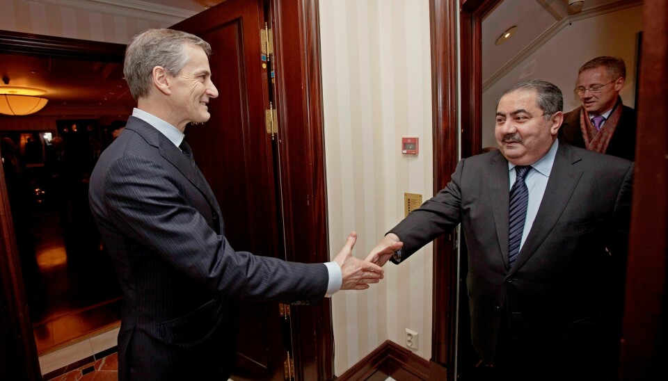 MØTTE STØRE I 2009: Iraks tidligere utenriksminister Hoshyar Zebari besøkte Norge og daværende utenriksminister Jonas Gahr Støre i 2009. Foto: Stian Lysberg Solum / NTB Iraks tidligere utenriksminister Hoshyar Zebari besøkte Norge og daværende utenriksminister Jonas Gahr Støre i 2009. Foto: Stian Lysberg Solum / NTB