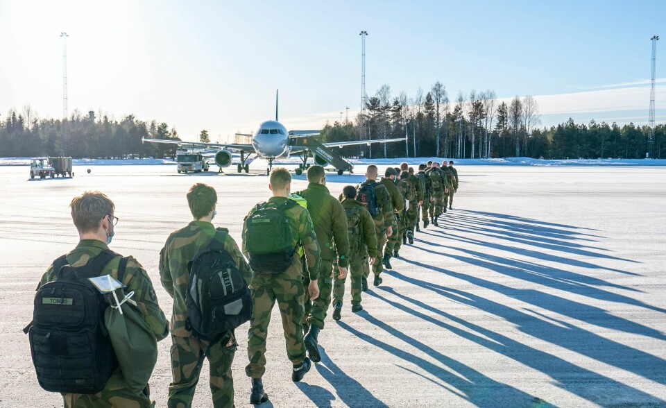 Norske natostyrker på vei til Litauen i vinter. Norske soldater på vei til Nato-tjeneste i Litauen. Illustrasjonsfoto: Torstein Bøe / NTB