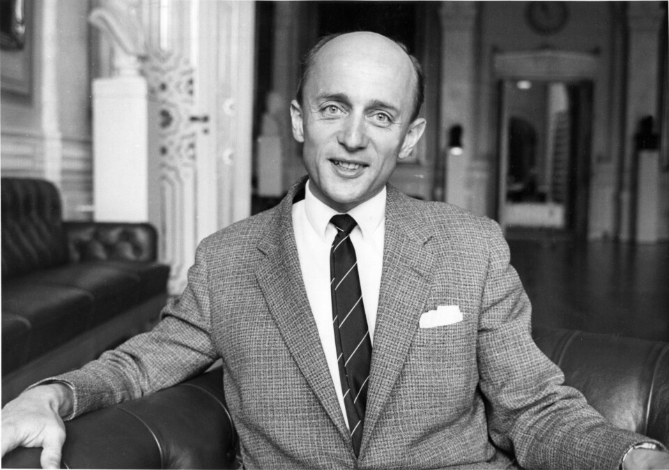 1961: Stortingsrepresentant og generalsekretær i Høyre Kåre Willoch. 1961: Stortingsrepresentant og generalsekretær i Høyre Kåre Willoch. Foto: Ivar Aaserud / Aktuell / NTB.