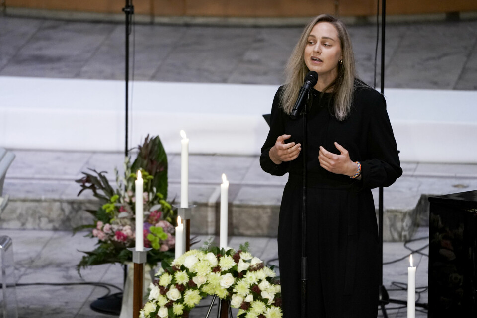Frida Ånnevik sang under bisettelsen av Karen-Christine Friele i Oslo domkirke. Frida Ånnevik sang under bisettelsen av Karen-Christine Friele i Oslo domkirke.Foto: Stian Lysberg Solum / NTB / POOL