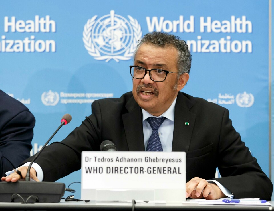 Switzerland China Virus Outbreak– Bak alle grafer er det en person, og hver eneste person er like viktig, ung eller gammel, sier WHO-sjefen Tedros Ghebreyesus.(Foto: Salvatore Di Nolfi/AP)
