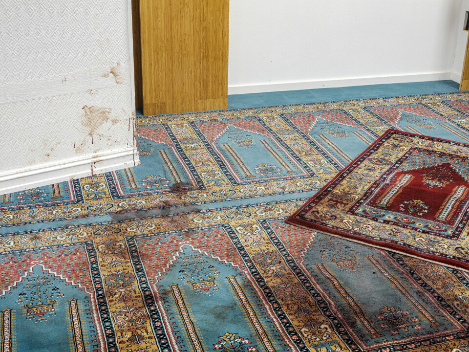 Terror mot moskeen al-Noor i Bærum. Foto: Erlend Berge.