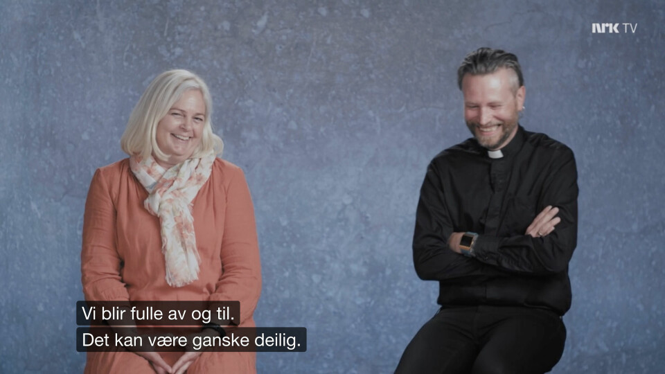 «IKKE SPØR OM DET»: Aud Irene Svartvasmo og Morten Holmqvist deltok i NRK-programmet. NRK skjermbilde
