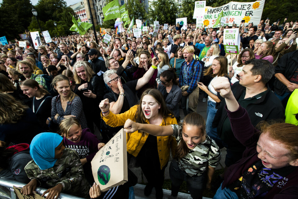 KLIMABRØL: Oljeutbygging stanger mot klimakamp i norsk politikk. Og klimabrølet utenfor Stortinget i 2019 kan ha bidratt til å vekke partier. Valg 2021