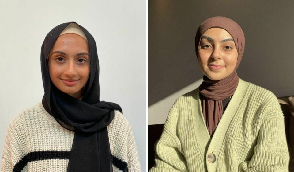 F.v: Ayesha Zaeem, 16 år, leder IRN ungdom og Zaira Khan, 15 år, komitemedlem IRN ungdom F.v: Ayesha Zaeem, 16 år, leder IRN ungdom og Zaira Khan, 15 år, komitemedlem IRN ungdom