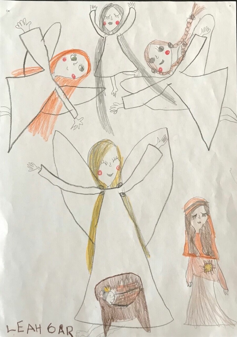 Leah Maria Lauritzen Andresen (9 år) sin tegning er sendt inn av bestemor Kari Hunsager.
