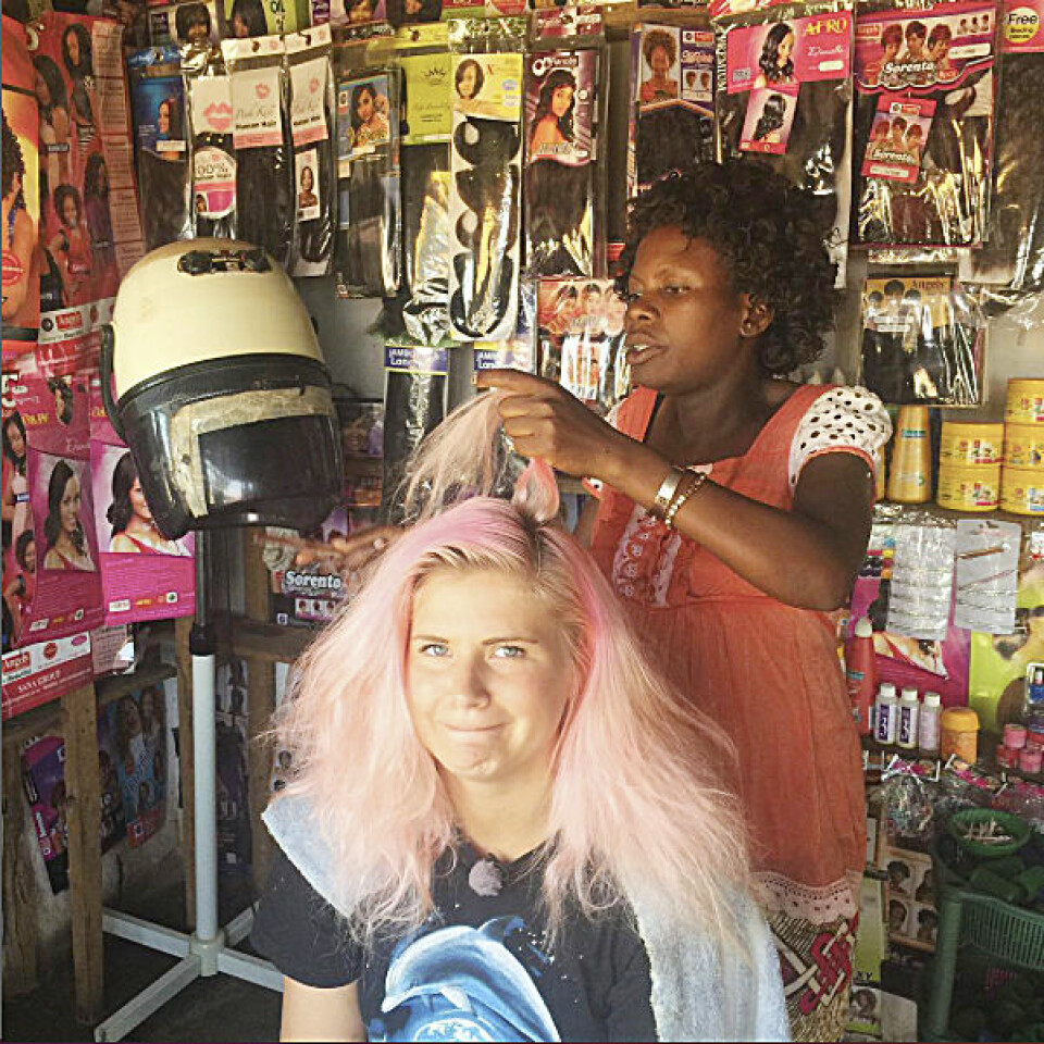 Nå får jeg ny hairstyle av snille patricia!!! spent spent spent!!! #linejordarundt
