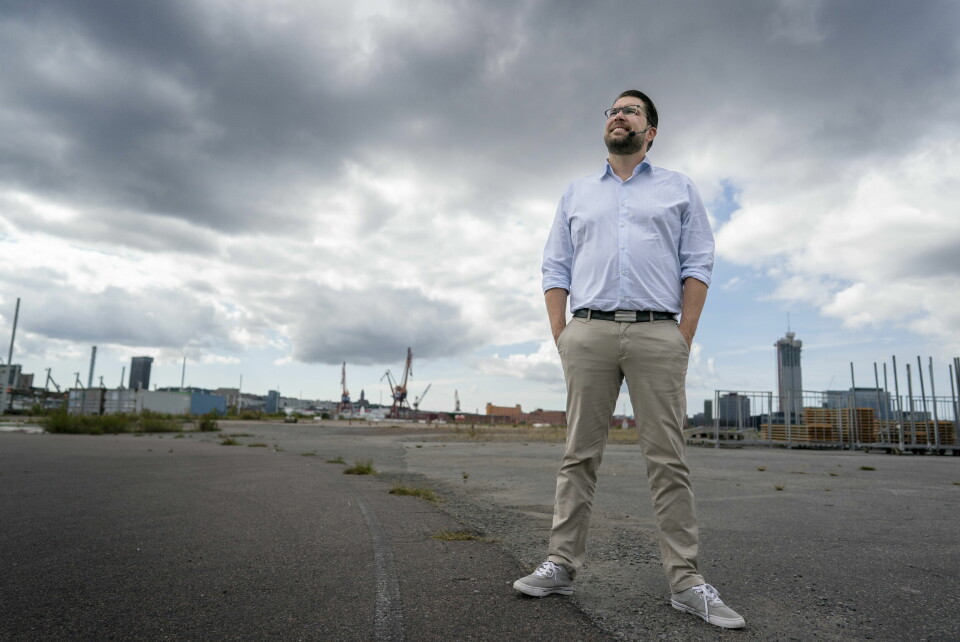 GØTEBORG: Sverigedemokraternas partiledare Jimmie Åkesson under Frihamnsdagarna i Gøteborg. Sverigedemokraternas partileder Jimmie Åkesson legger et av de siste besøkene i årets valgkamp til Göteborg. Foto: Björn Larsson Rosvall / TT / NTB