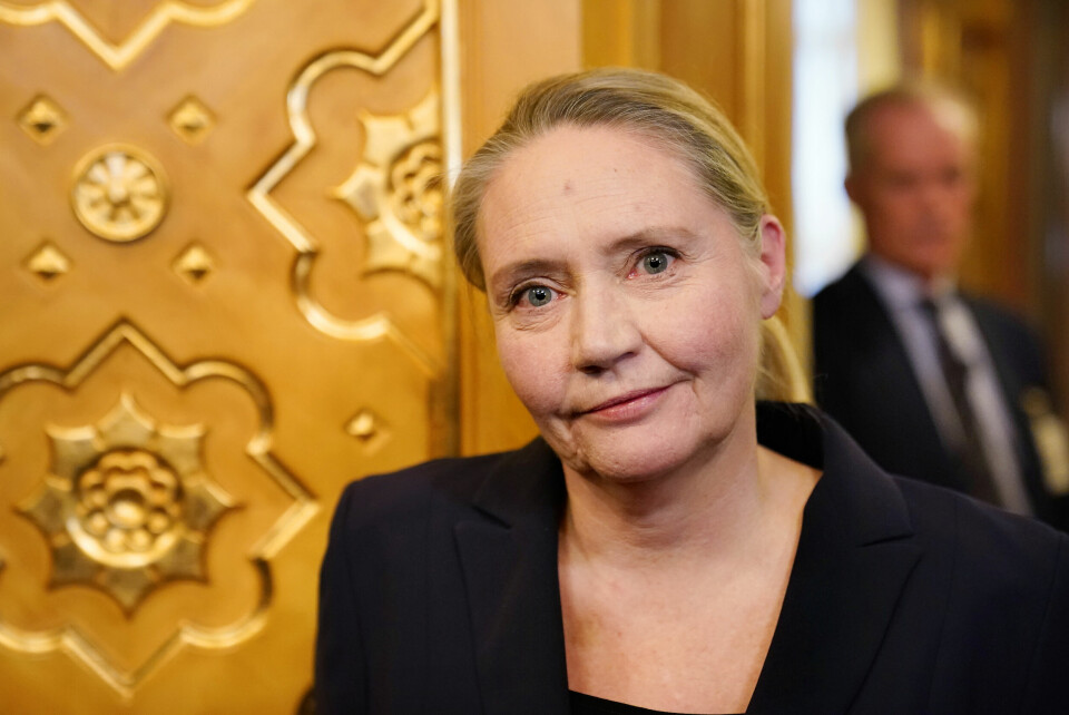 Tidligere stortingspresident Eva Kristin Hansen Eva Kristin Hansen etter et møte med de parlamentariske lederne torsdag i forrige uke. Senere på dagen kunngjorde hun at hun ville trekke seg som stortingspresident. Foto: Torstein Bøe / NTB