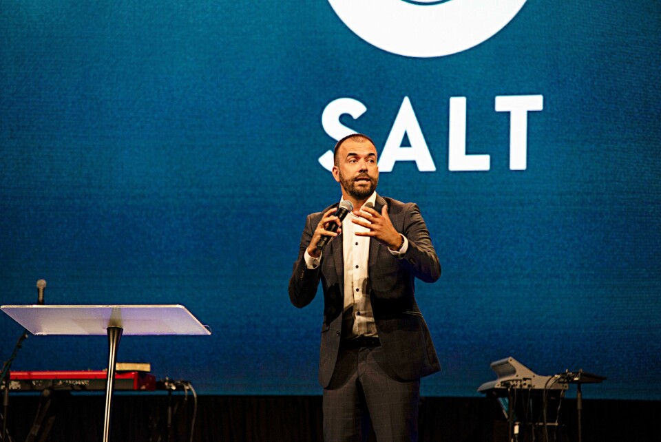 Hovedpastor Øystein Gjerme talte under åpningen av Forum. Hovedpastor Øystein Gjerme talte under åpningen av Forum.