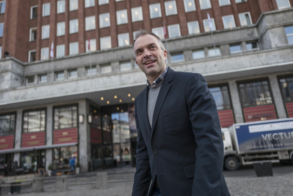 Hvert valgår legger Bjarte Ystebø den kristenkonservative høyrekonferansen Oslo Symposium til venstresidebastionen Folkets Hus på Youngstorget i Oslo. Foto: Erlend Berge