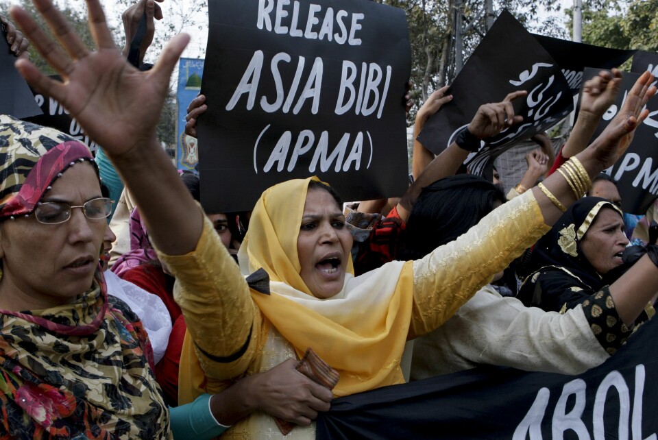 DEMONSTRASJONER: Bibi-saken førte til enorme demonstrasjoner, opptøyer, drap og trusler. Asia Bibi
