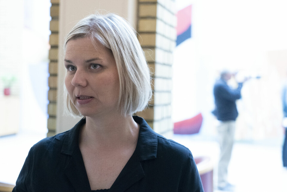 LOVNADER: – Det er mange ganger den sittende regjeringen har kommet med lovnader før vi legger fram et budsjett, sier Venstres leder Guri Melby. Venstres leder Guri Melby tar til orde for å fjerne unntaket i havneforbudet.Foto: Terje Pedersen / NTB