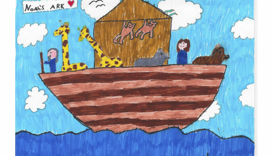 Noahs ark, tegnet av Lovise Ulveseth, 10 år, fra Nesttun i Bergen. Noahs ark, tegnet av Lovise Ulveseth, 10 år, fra Nesttun i Bergen.