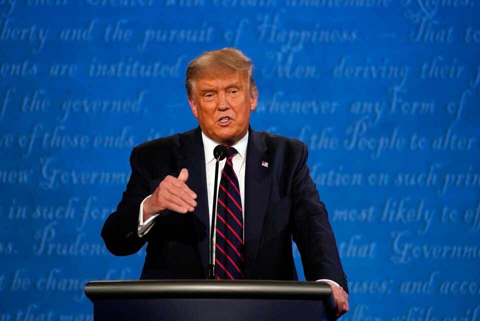 President Donald Trump speaks during the first presidential debate with Democratic presidential candidate former Vice President Joe Biden Tuesday, Sept. 29, 2020, at Case Western University and Cleveland Clinic, in Cleveland. (AP Photo/Julio Cortez) President Donald Trump speaks during the first presidential debate with Democratic presidential candidate former Vice President Joe Biden Tuesday, Sept. 29, 2020, at Case Western University and Cleveland Clinic, in Cleveland. (AP Photo/Julio Cortez)