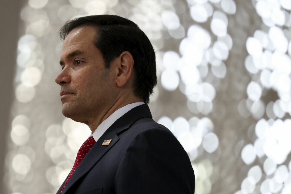 USAs utenriksminister Marco Rubio i Abu Dhabi i De forente arabiske emirater tidligere denne uken. Foto: Evelyn Hockstein / Pool / AP / NTB (Evelyn Hockstein/Pool Photo via AP)