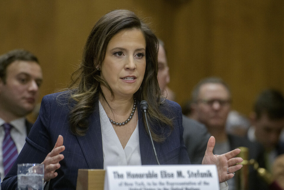 Israel har «bibelsk rett» til den okkuperte Vestbredden, hevder Elise Stefanik, som Donald Trump vil ha til ny FN-ambassadør. Foto: AP / NTB Israel har «bibelsk rett» til den okkuperte Vestbredden, hevder Elise Stefanik, som Donald Trump vil ha til ny FN-ambassadør. Foto: AP / NTB