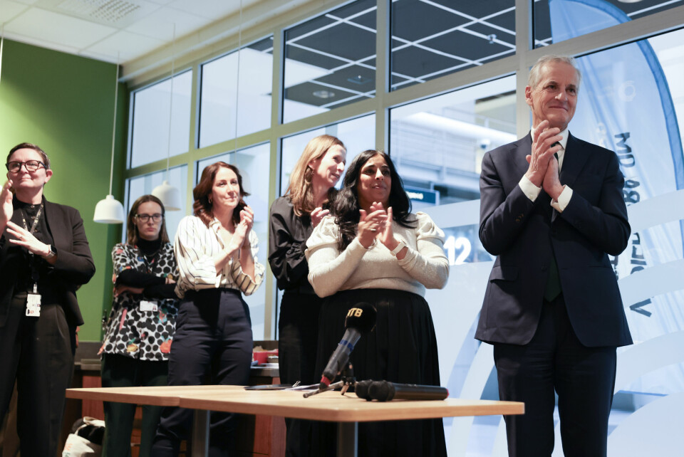 Statsminister Jonas Gahr Støre sammen med flere av sine statsråder hos Norges Handikapforbund i Oslo onsdag. Foto: Amanda Pedersen Giske / NTB Statsminister Jonas Gahr Støre sammen med flere av sine statsråder hos Norges Handikapforbund i Oslo onsdag. Foto: Amanda Pedersen Giske / NTB